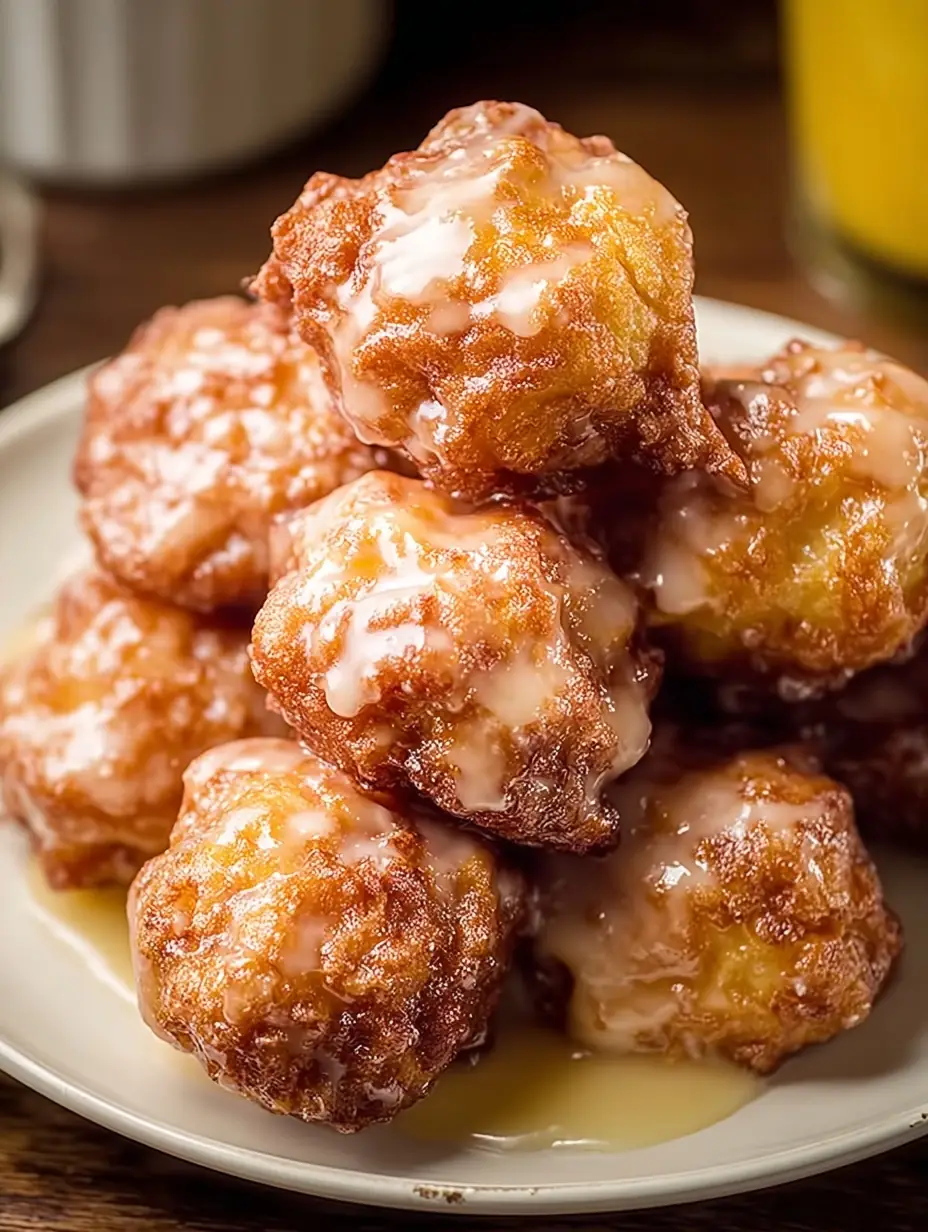 A delicious plate of Apple Fritter Bites