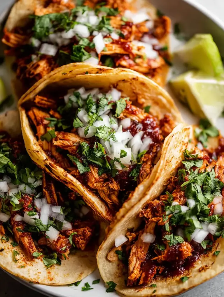 A delicious plate of Best Chicken Street Tacos: Quick, Flavorful & Authentic!