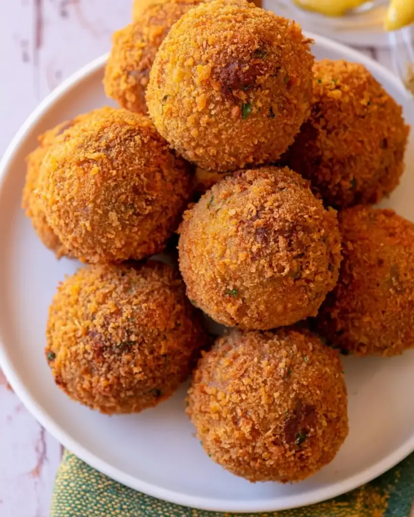 A delicious plate of Bitterballen (Dutch Fried Meatballs)