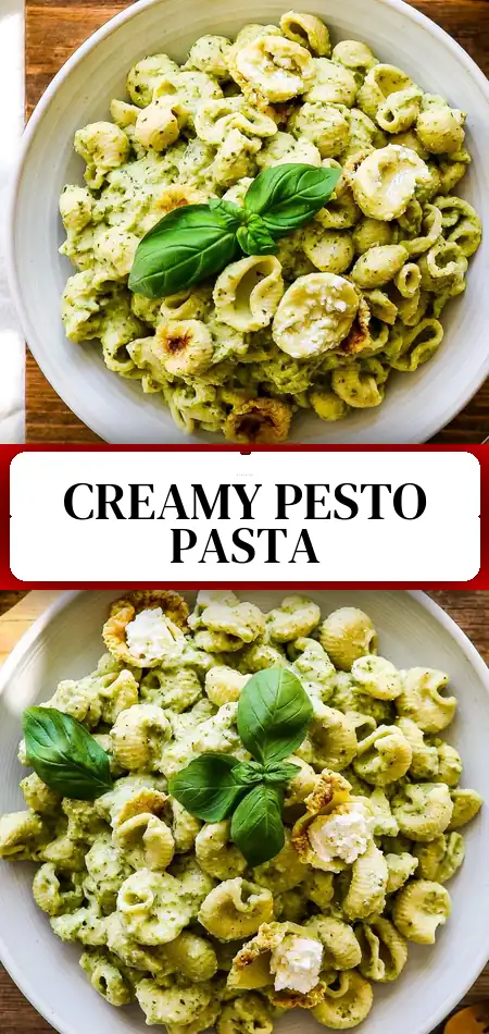 Cottage Cheese Creamy Pesto Pasta
