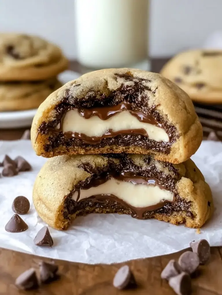 A delicious plate of Cheesecake Stuffed Chocolate Chip Cookies: Indulgence Awaits