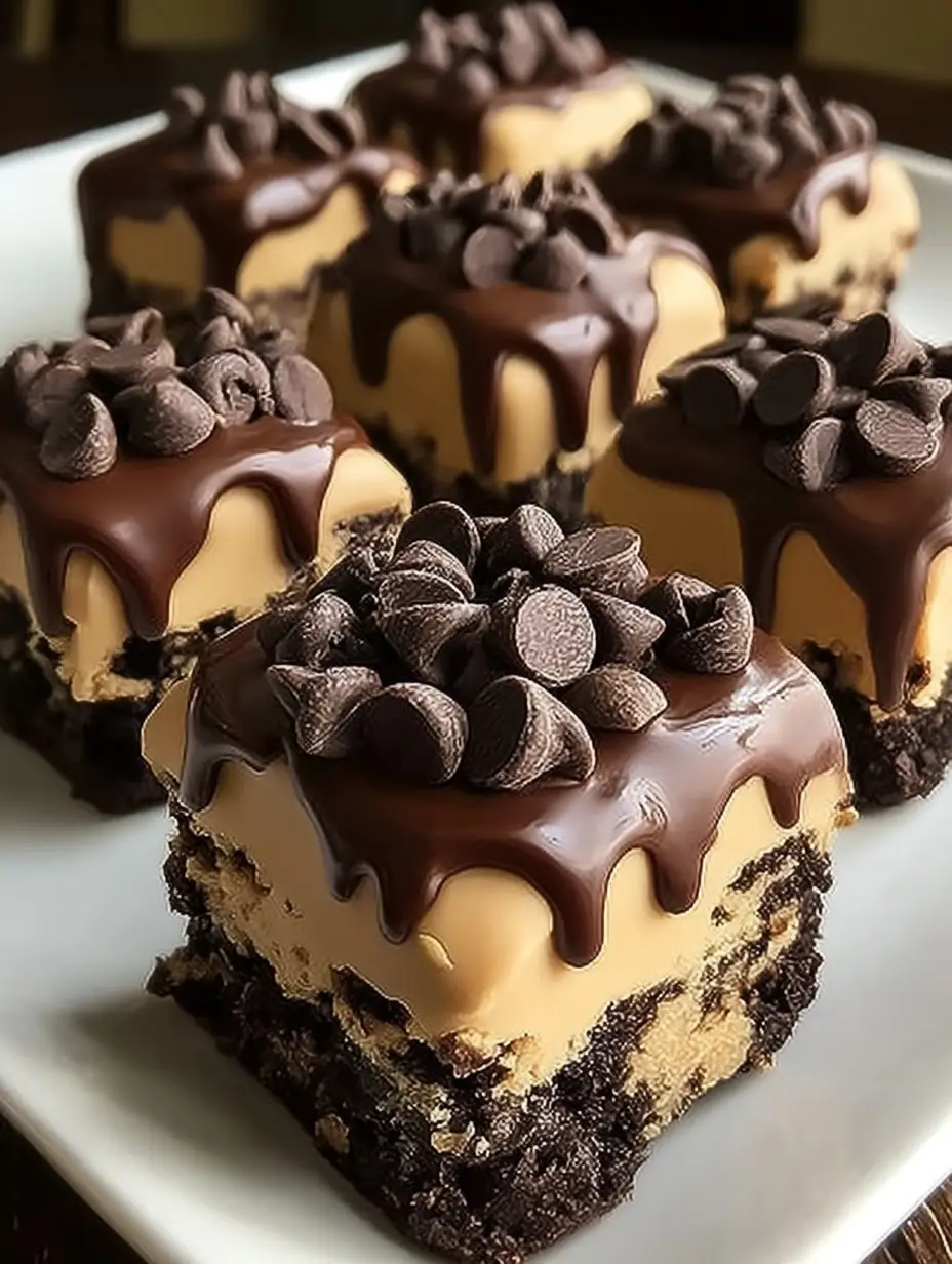 A delicious plate of Chocolate Chip Cookie Dough Brownie Bites