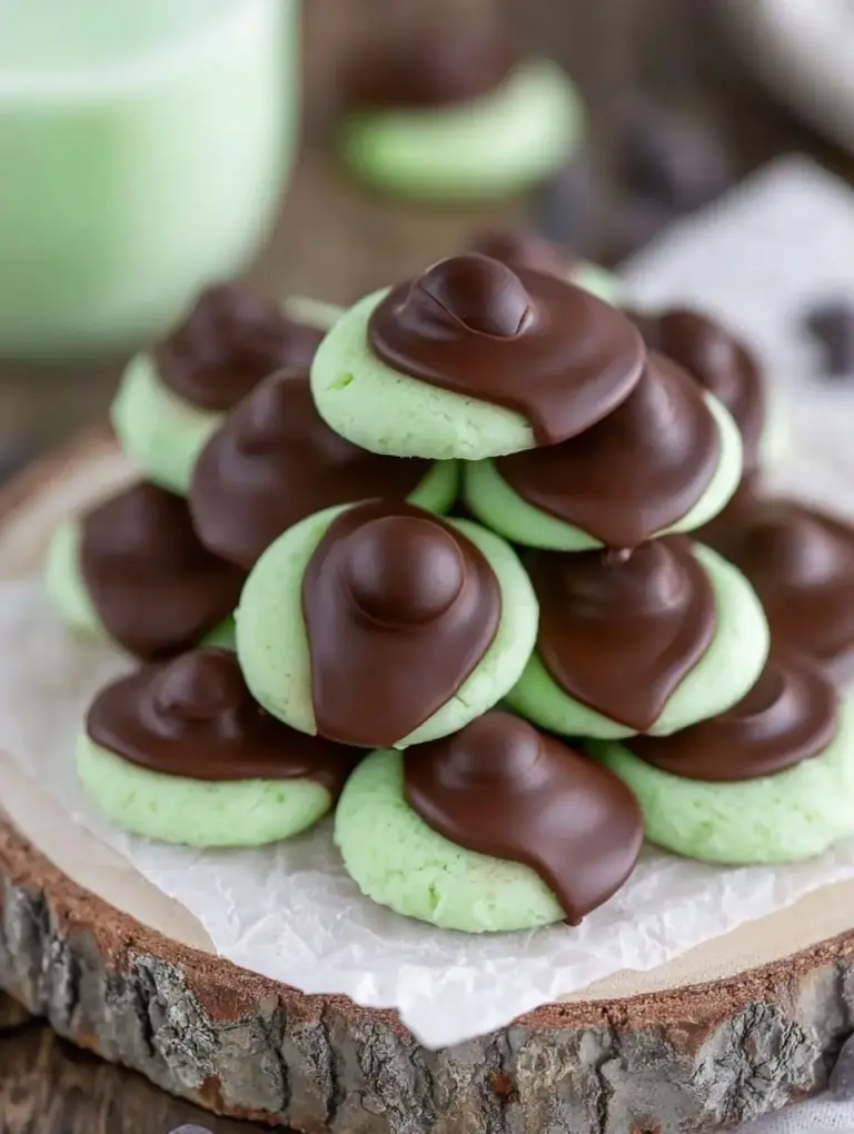 A delicious plate of Chocolate Mint Cream Cheese Buttons