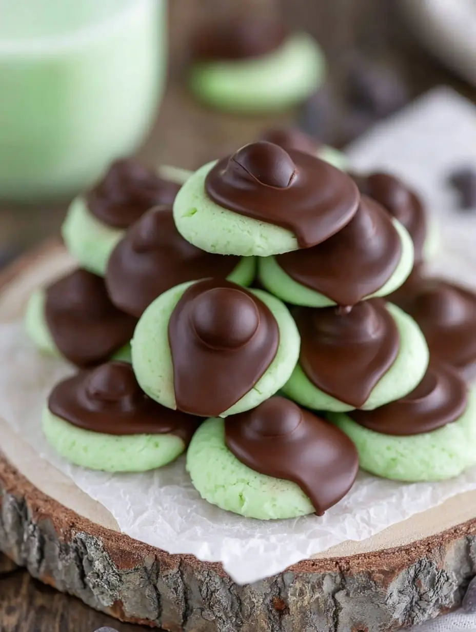 A delicious plate of Chocolate Mint Cream Cheese Buttons