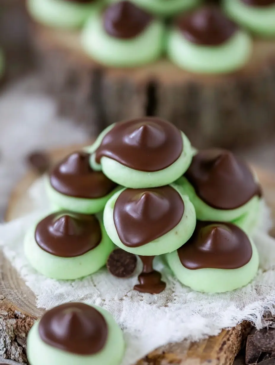 A delicious plate of Chocolate Mint Cream Cheese Buttons