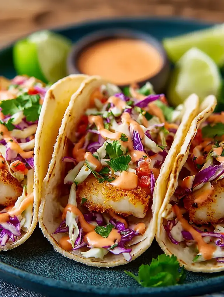 A delicious plate of Cod Fish Tacos