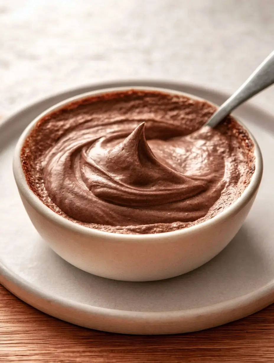 A delicious plate of Cottage Cheese Chocolate Mousse