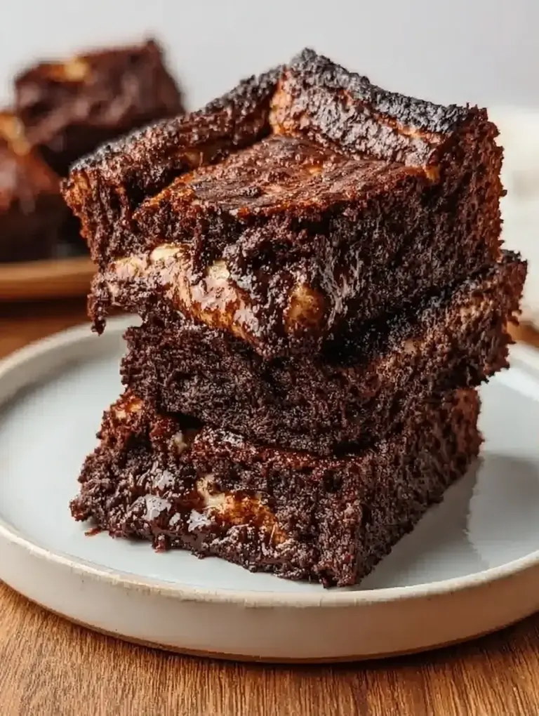 A delicious plate of Cottage Cheese Flourless Brownies