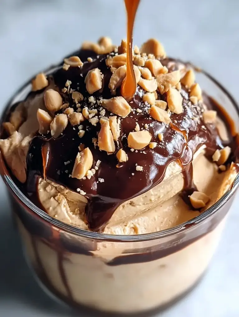 A delicious plate of Cottage Cheese Peanut Butter Mousse