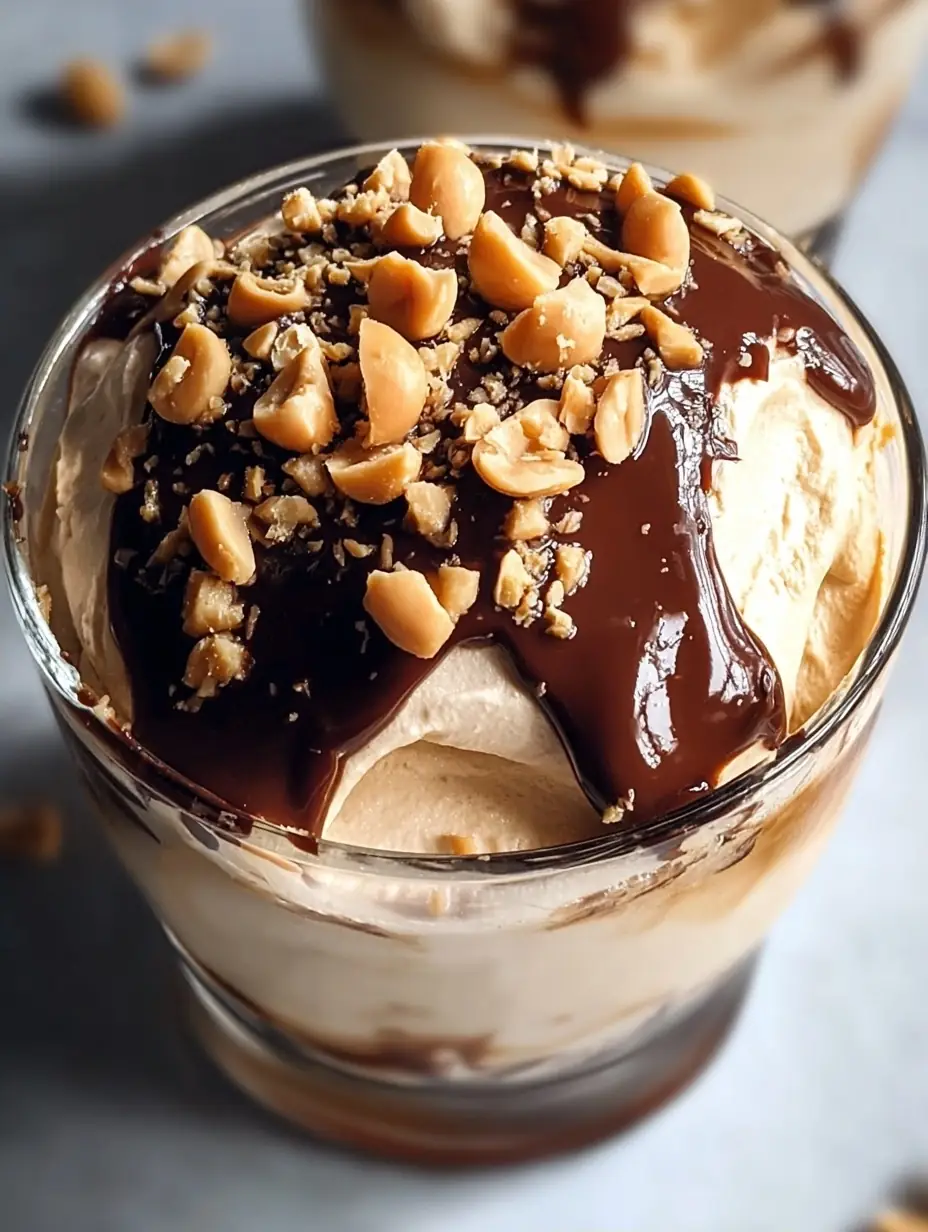 A delicious plate of Cottage Cheese Peanut Butter Mousse