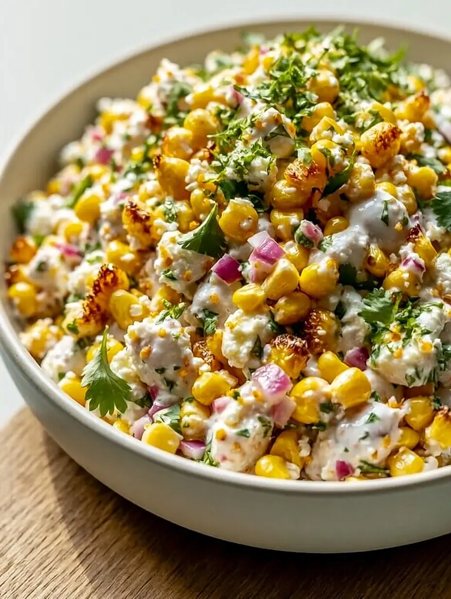 A delicious plate of Cottage Cheese Street Corn Salad