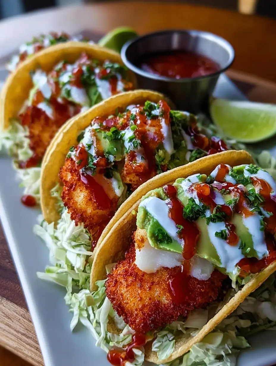 A delicious plate of Crispy Baja Halibut Tacos