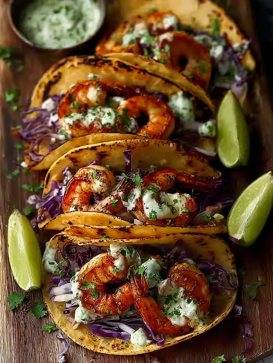 A delicious plate of Crispy Grilled Shrimp Tacos Ready in 20 Mins for Summer Gatherings