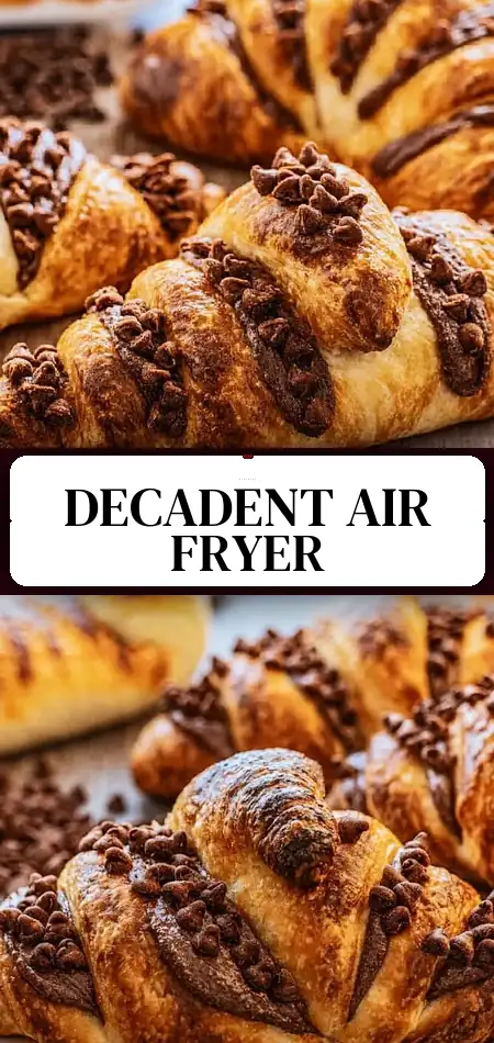 Air Fryer Croissants with Nutella and Chocolate Chips