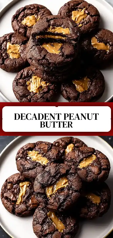 Peanut Butter Filled Brownie Cookies