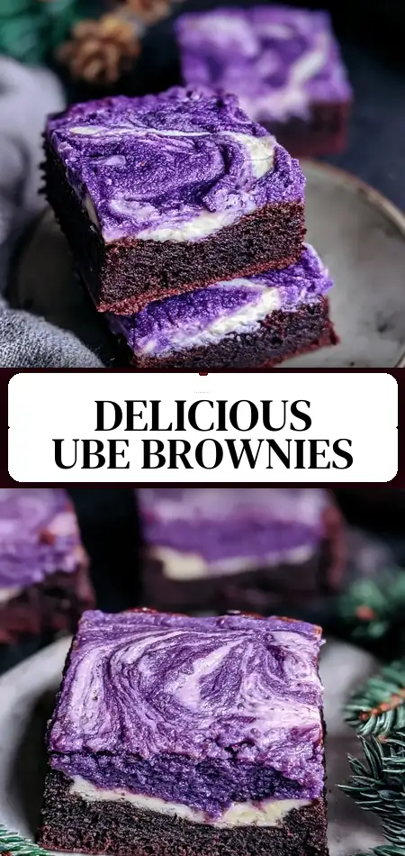 Ube Cream Cheese Brownies