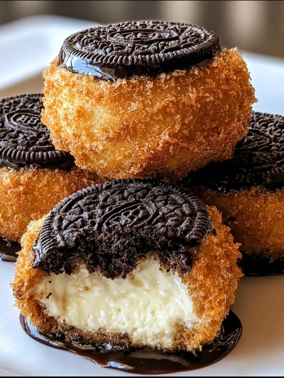 A delicious plate of Deep-Fried Oreo Stuffed Cheesecake Bites