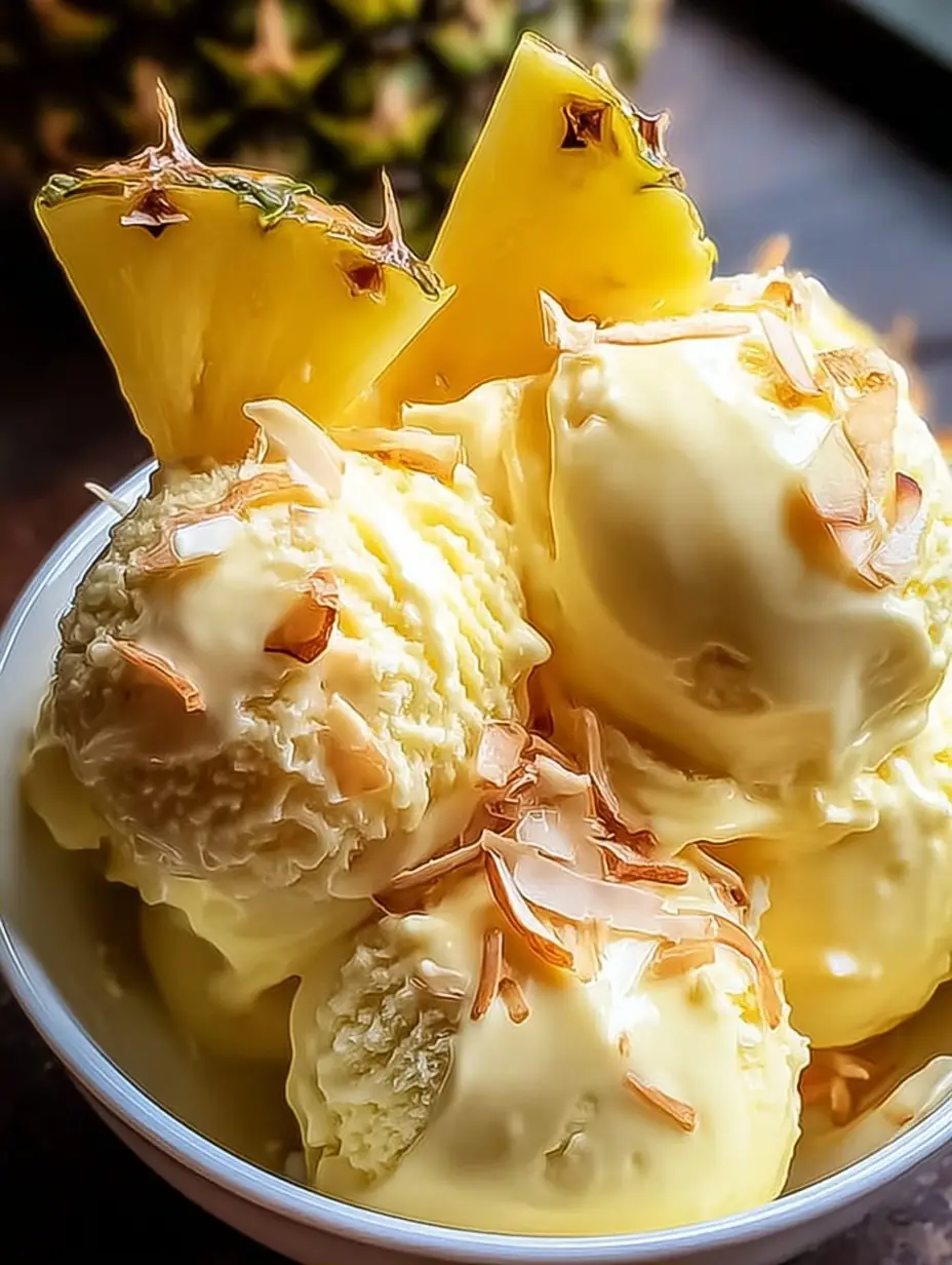 A delicious plate of Delicious Pineapple Ice Cream Recipe