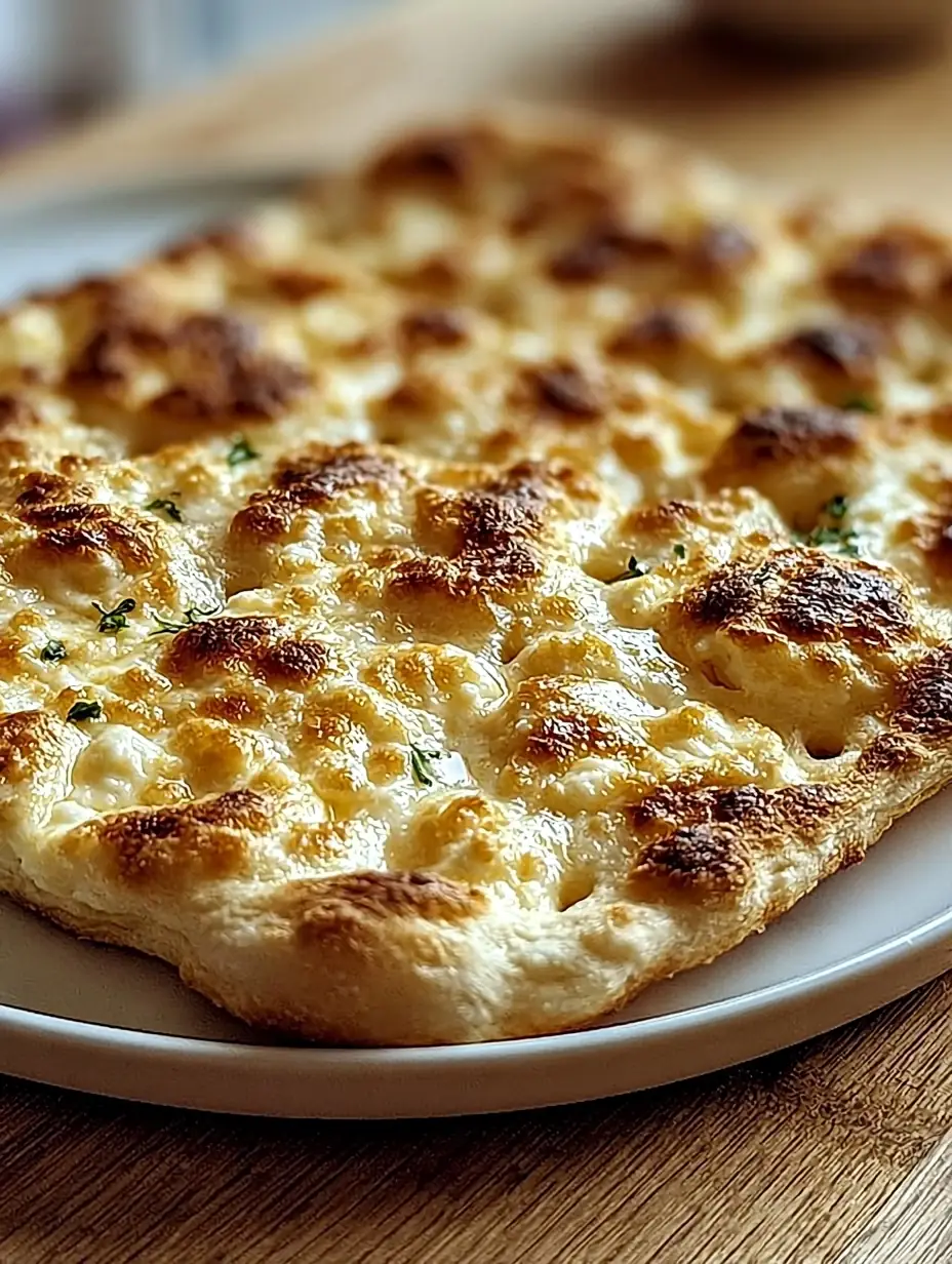 A delicious plate of Easy 2-Ingredient Cottage Cheese Flatbread