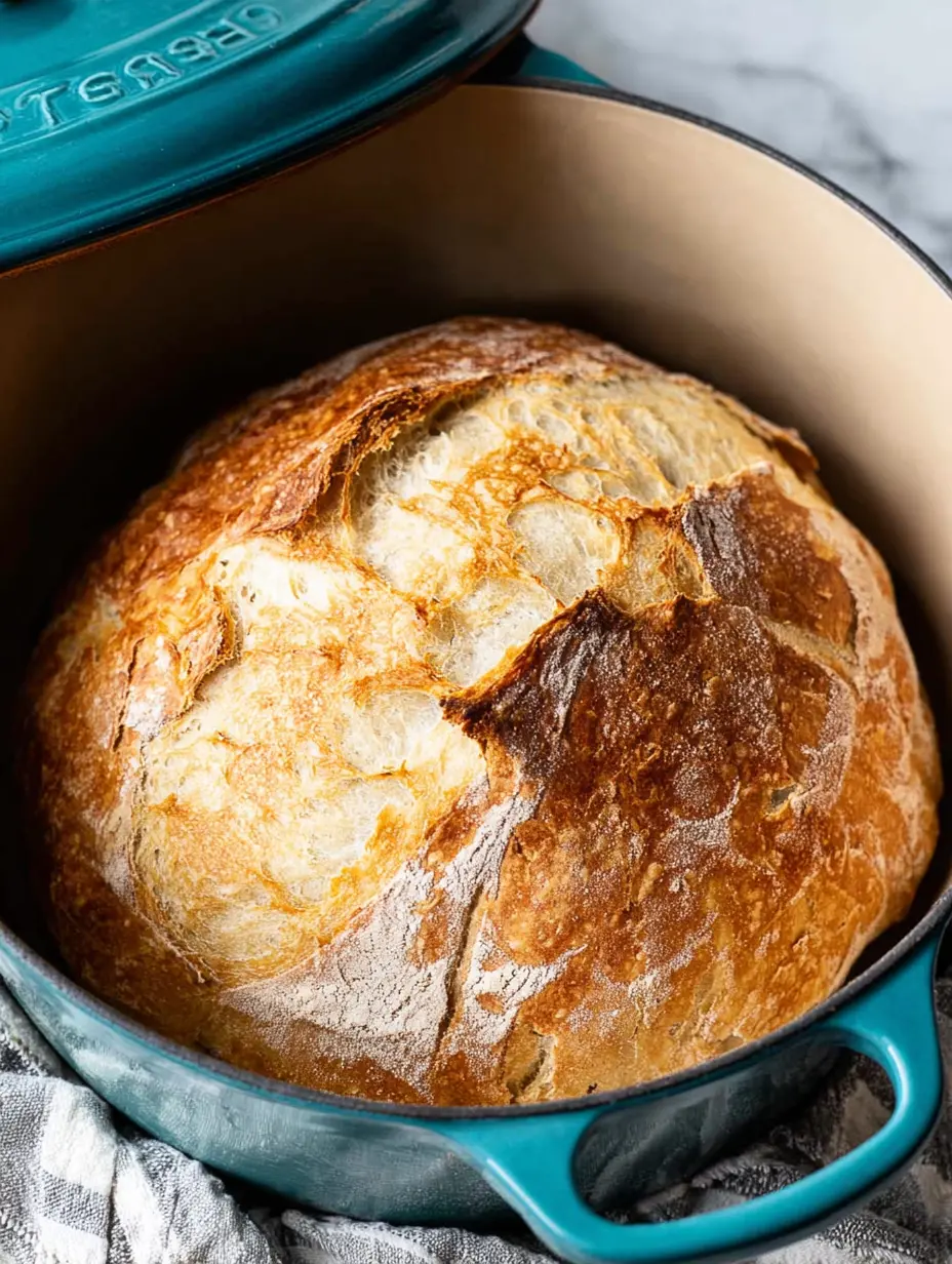 A delicious plate of Easy No Knead Bread (Dutch Oven Bread)