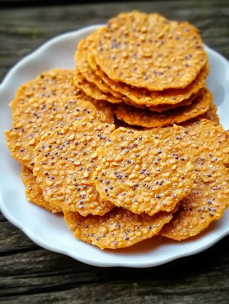 A delicious plate of Easy Red Lentil Crackers Recipe for a Healthy Snack Option