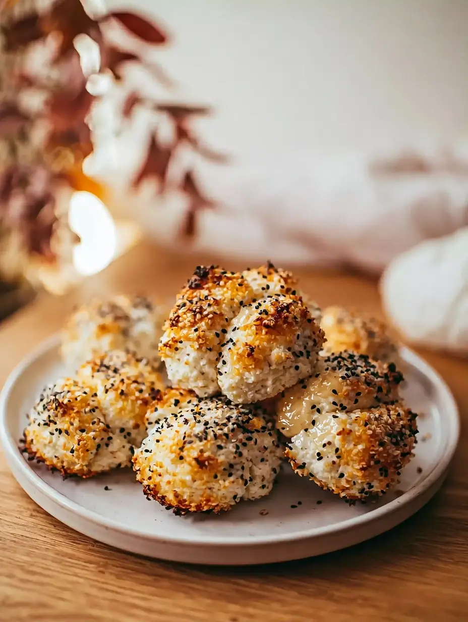 A delicious plate of Everything Bagel Cottage Cheese Bites