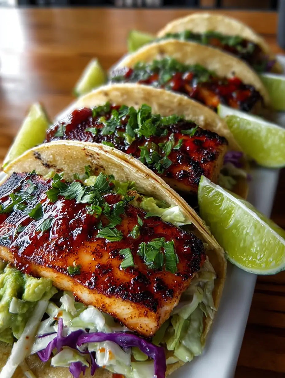 A delicious plate of Fresh Grilled Mahi Mahi Tacos