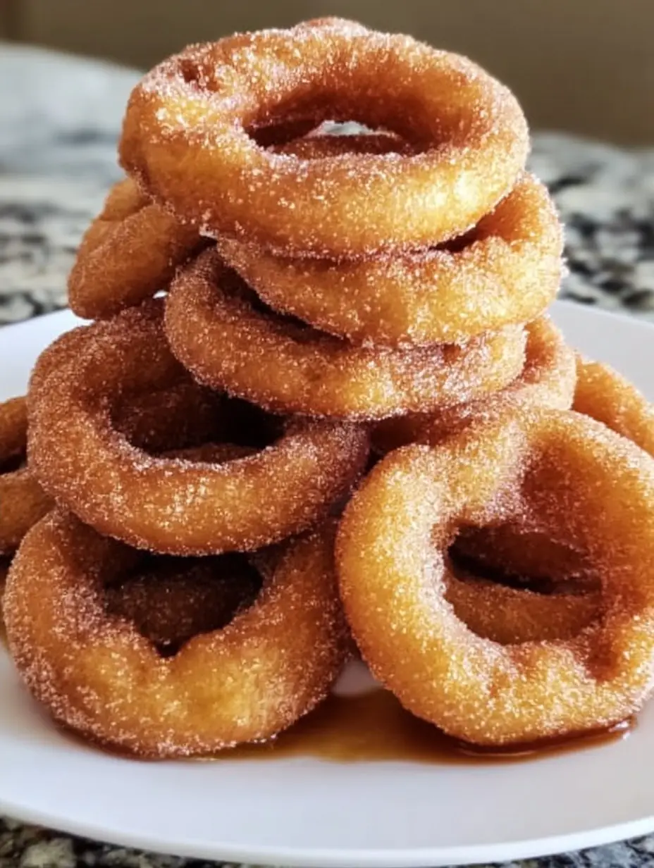 A delicious plate of Fried Cinnamon-Sugar Apple Rings