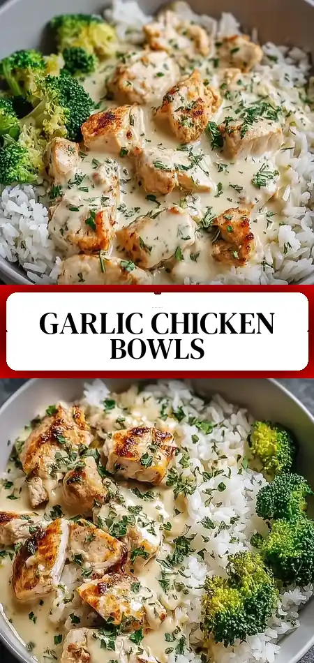 Creamy Garlic Chicken Rice Bowls Easy and Quick