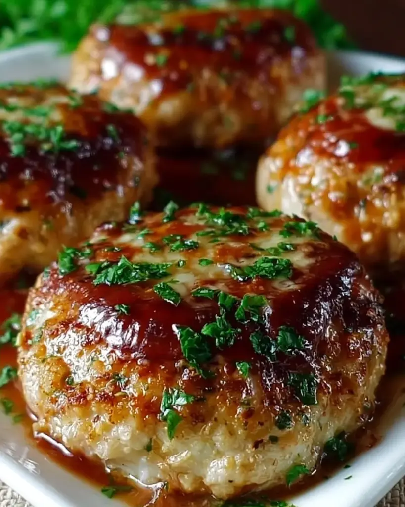 A delicious plate of Garlic Parmesan Meatloaves