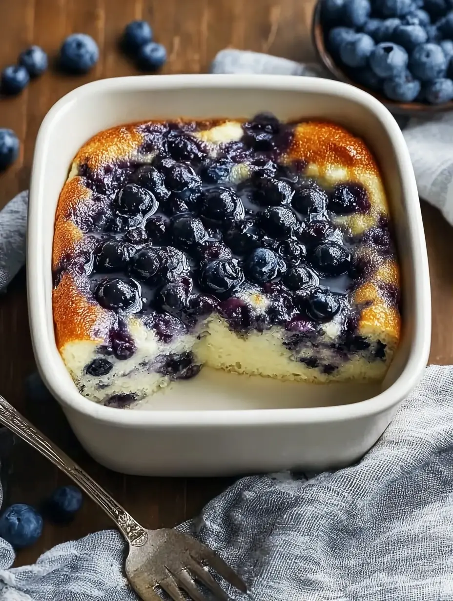 A delicious plate of High Protein Blueberry Cottage Cheese Breakfast Bake
