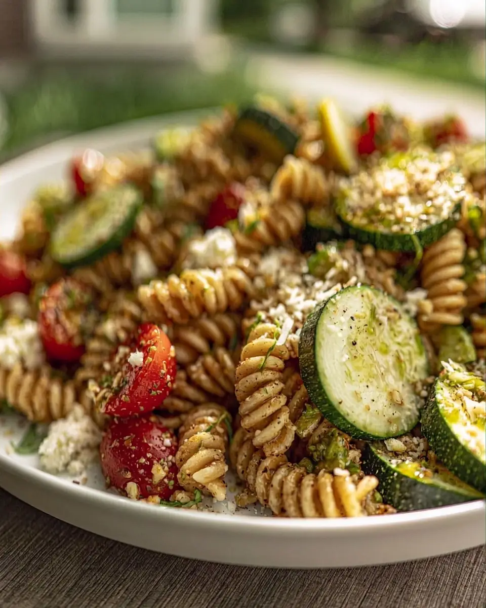 A delicious plate of High Protein Chickpea Pasta Salad In 30 Minutes Flat
