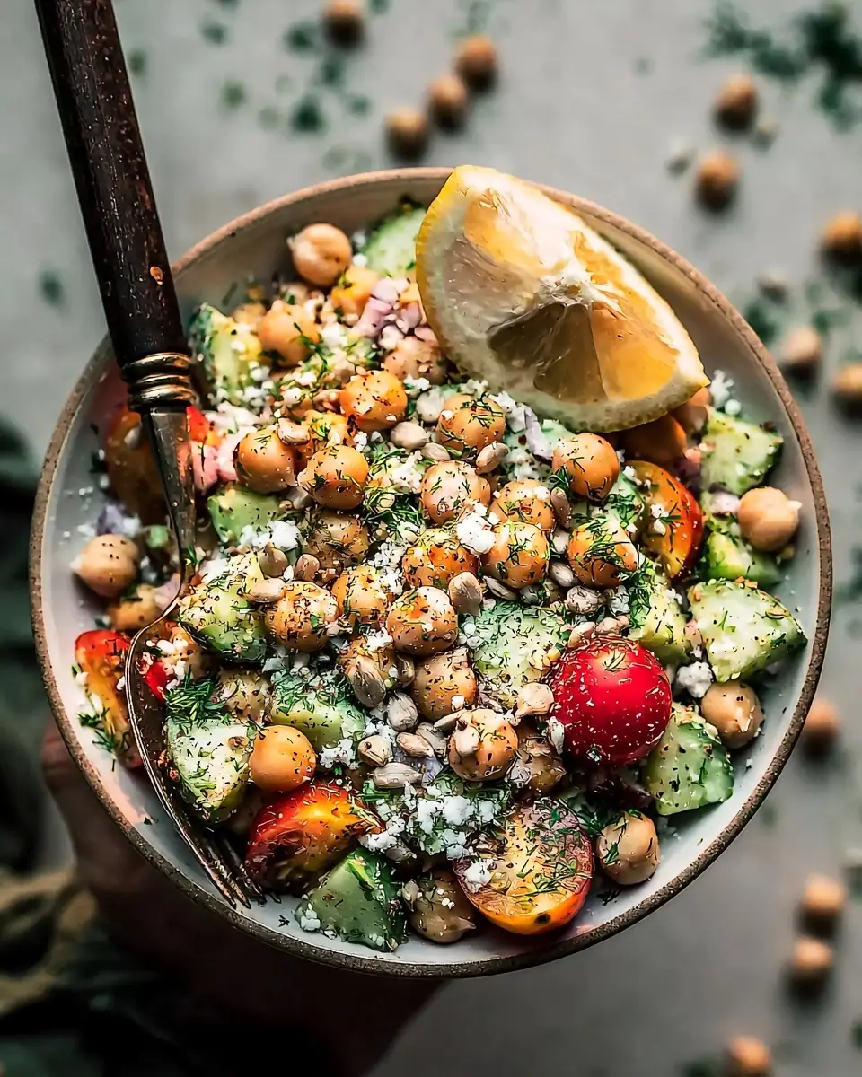 A delicious plate of High-Protein Chickpea Salad (The Ultimate Recipe)