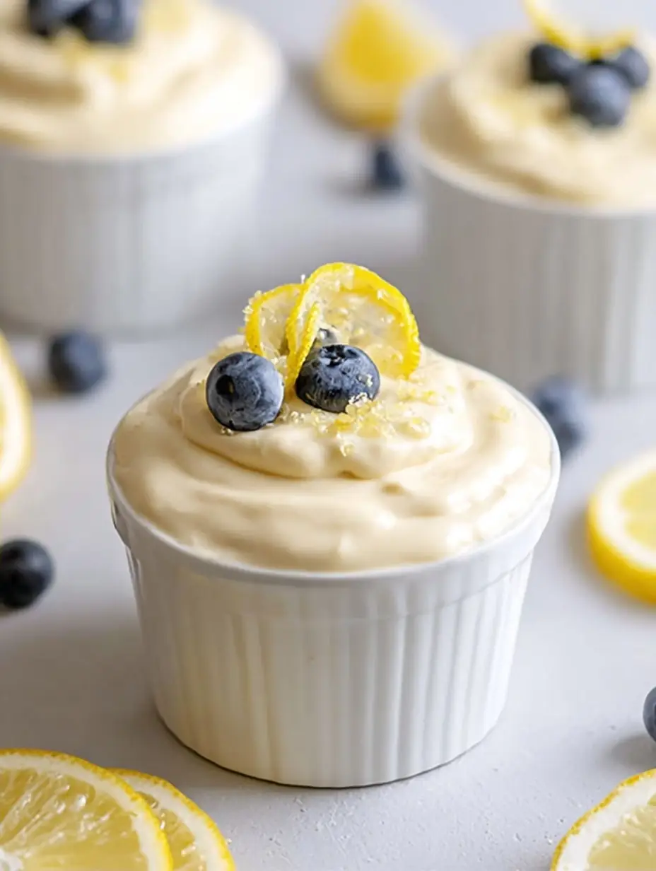 A delicious plate of High-Protein Cottage Cheese Lemon Mousse
