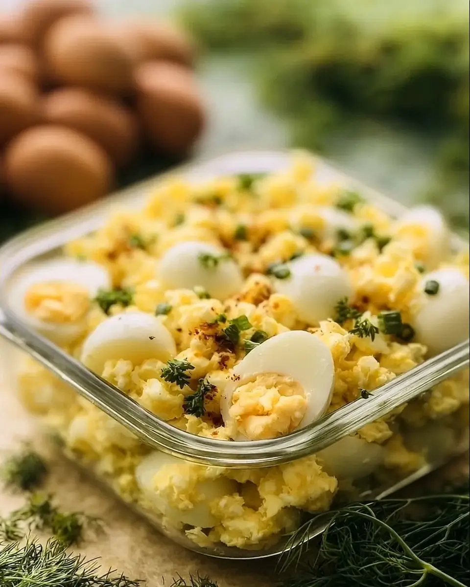 A delicious plate of High Protein Egg Salad Meal Prep