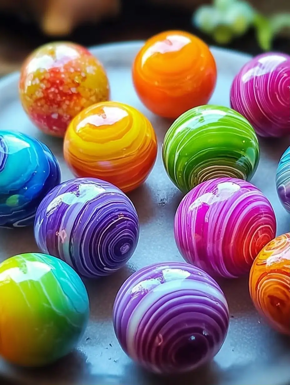 A delicious plate of Homemade Rainbow Bouncy Balls
