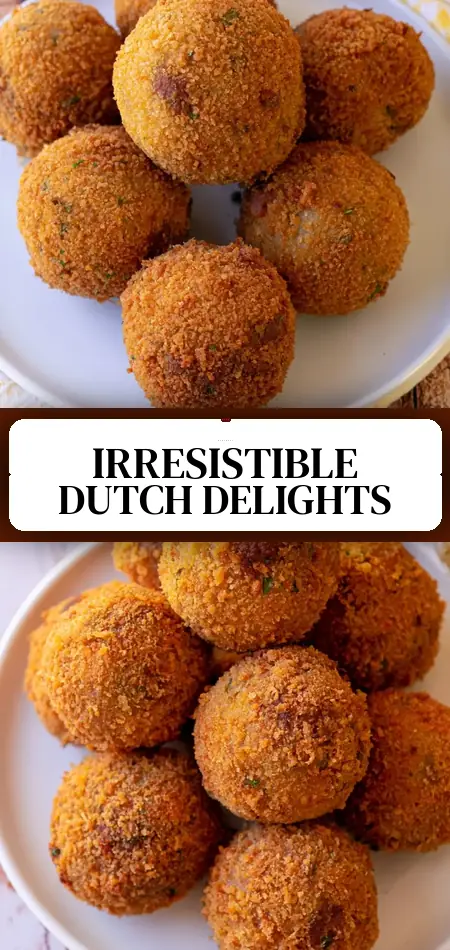 Pinterest pin (Design 3) for Bitterballen (Dutch Fried Meatballs)