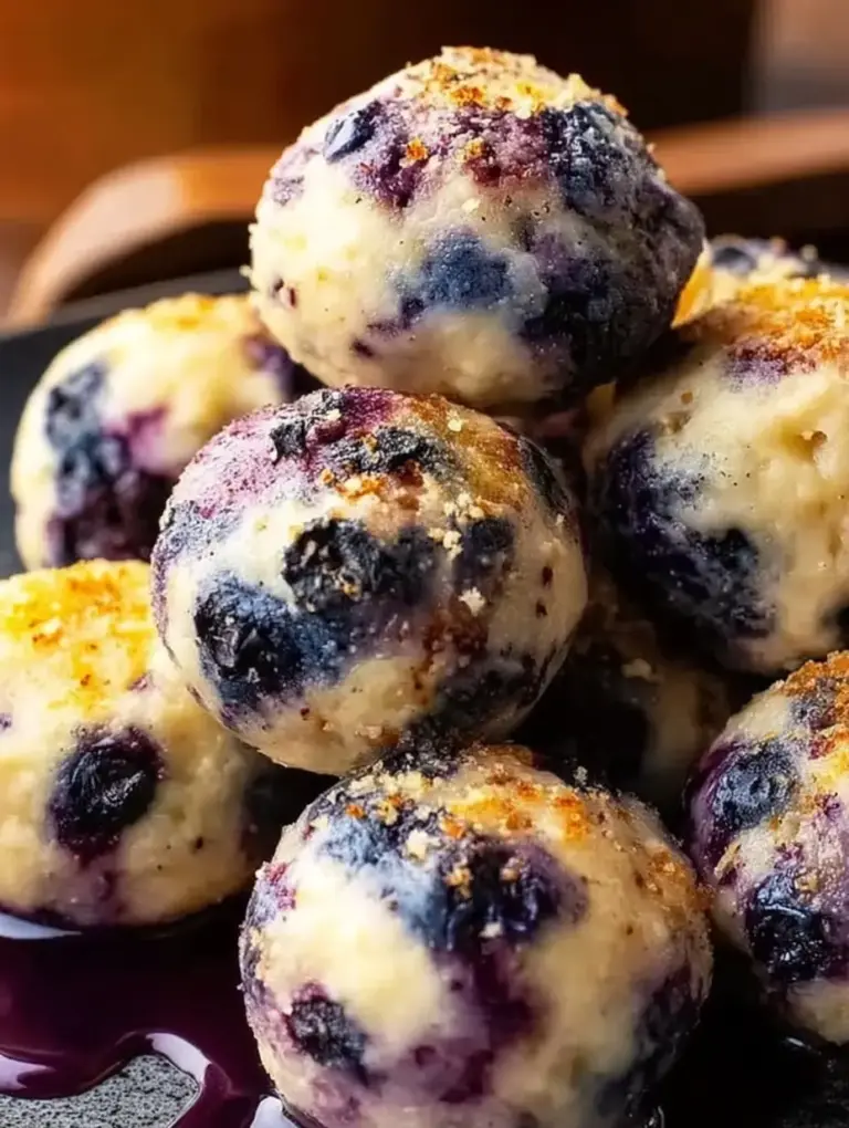 A delicious plate of Lemon Blueberry Cottage Cheese Protein Bites