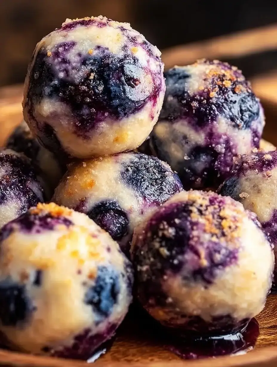 A delicious plate of Lemon Blueberry Cottage Cheese Protein Bites