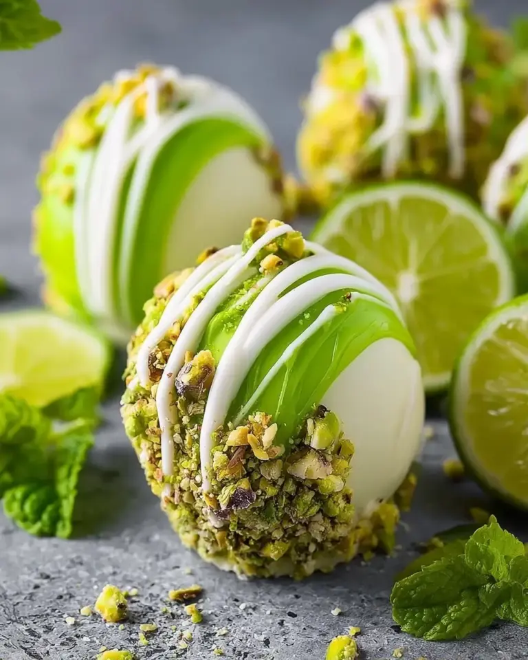 A delicious plate of Lime Pistachio Truffles