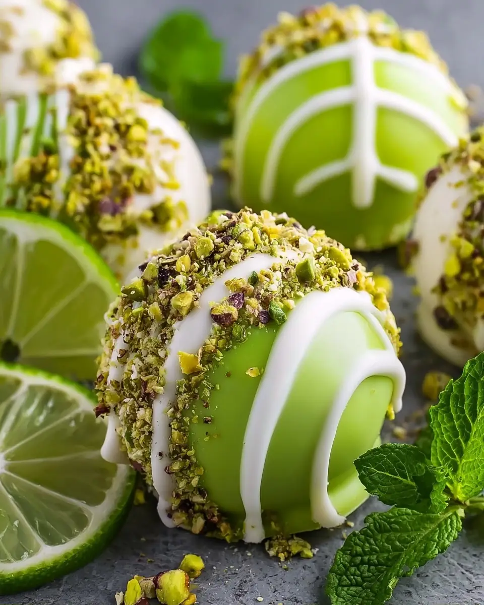 A delicious plate of Lime Pistachio Truffles