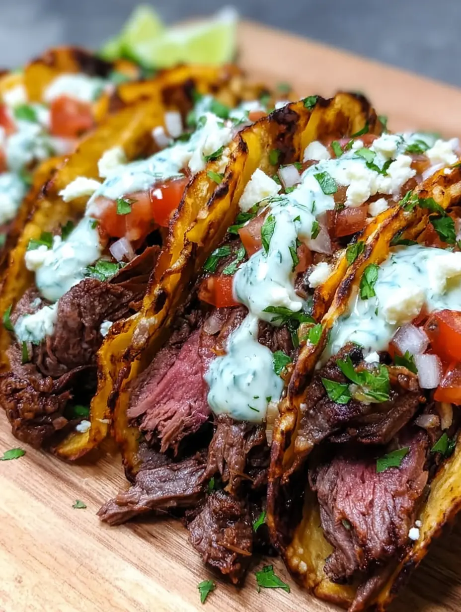 A delicious plate of Mexican Street Tacos Recipe Easy Authentic Dinner with Cilantro Lime Crema