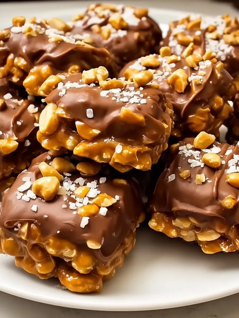 A delicious plate of No-Bake Peanut Butter Pretzel Clusters