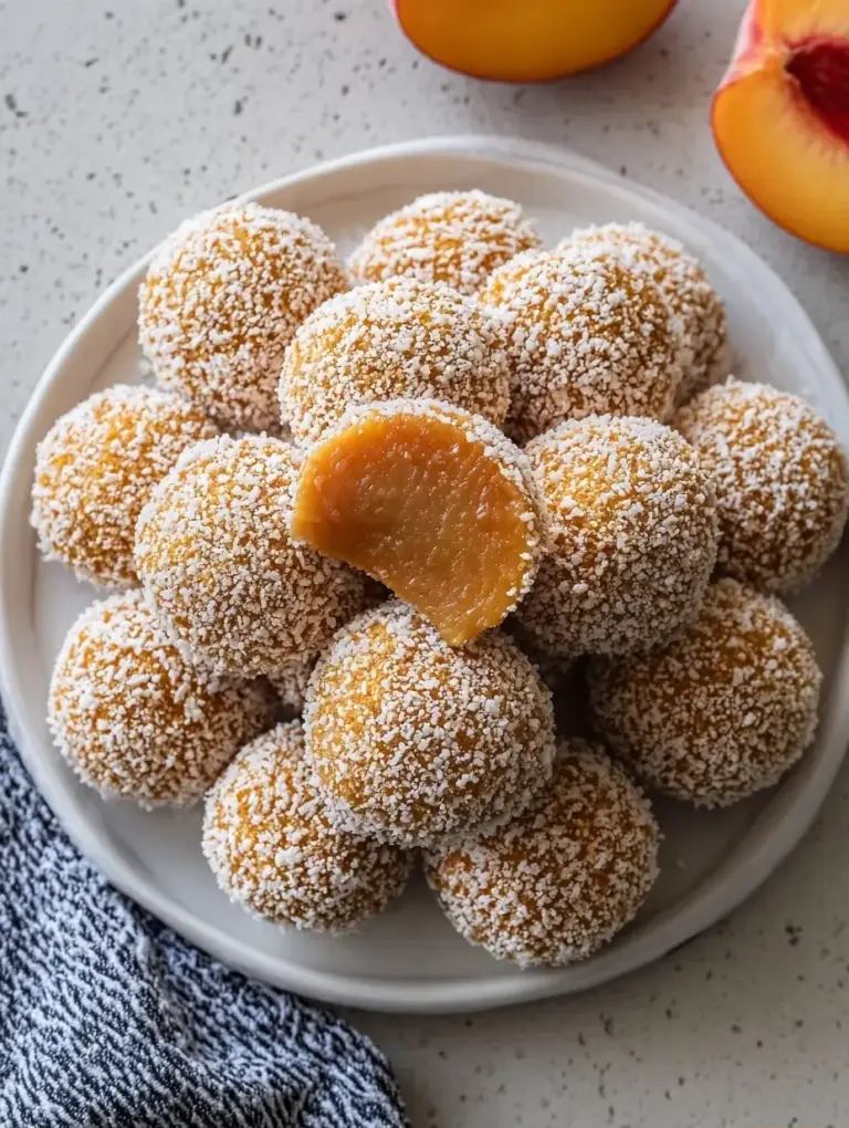 A delicious plate of Peach Bliss Balls