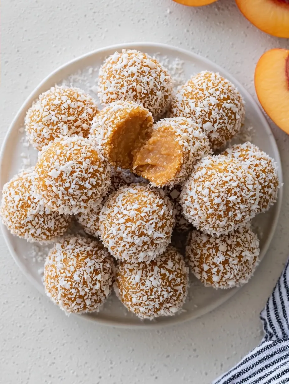 A delicious plate of Peach Bliss Balls