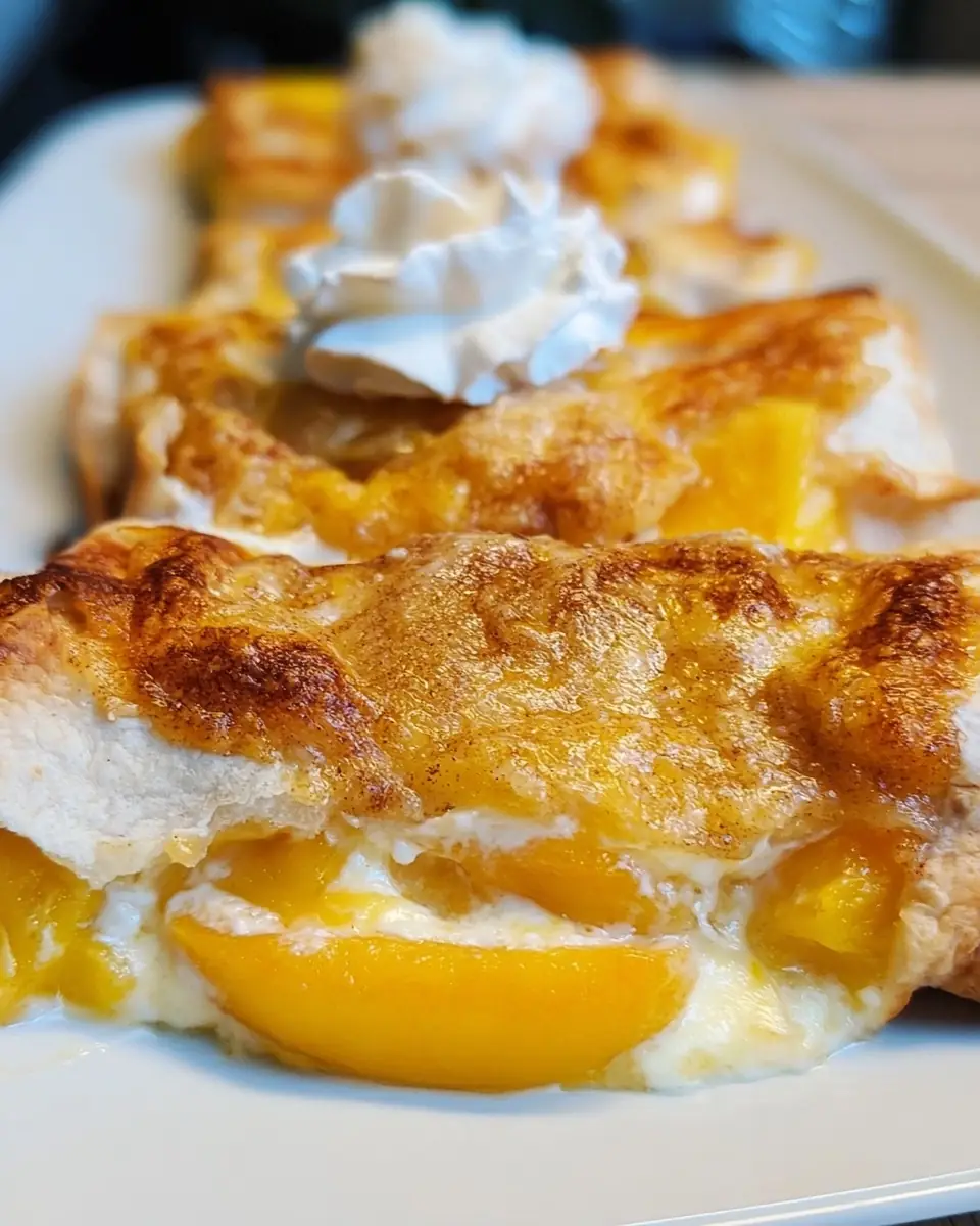 A delicious plate of Peach Pie Enchiladas Recipe