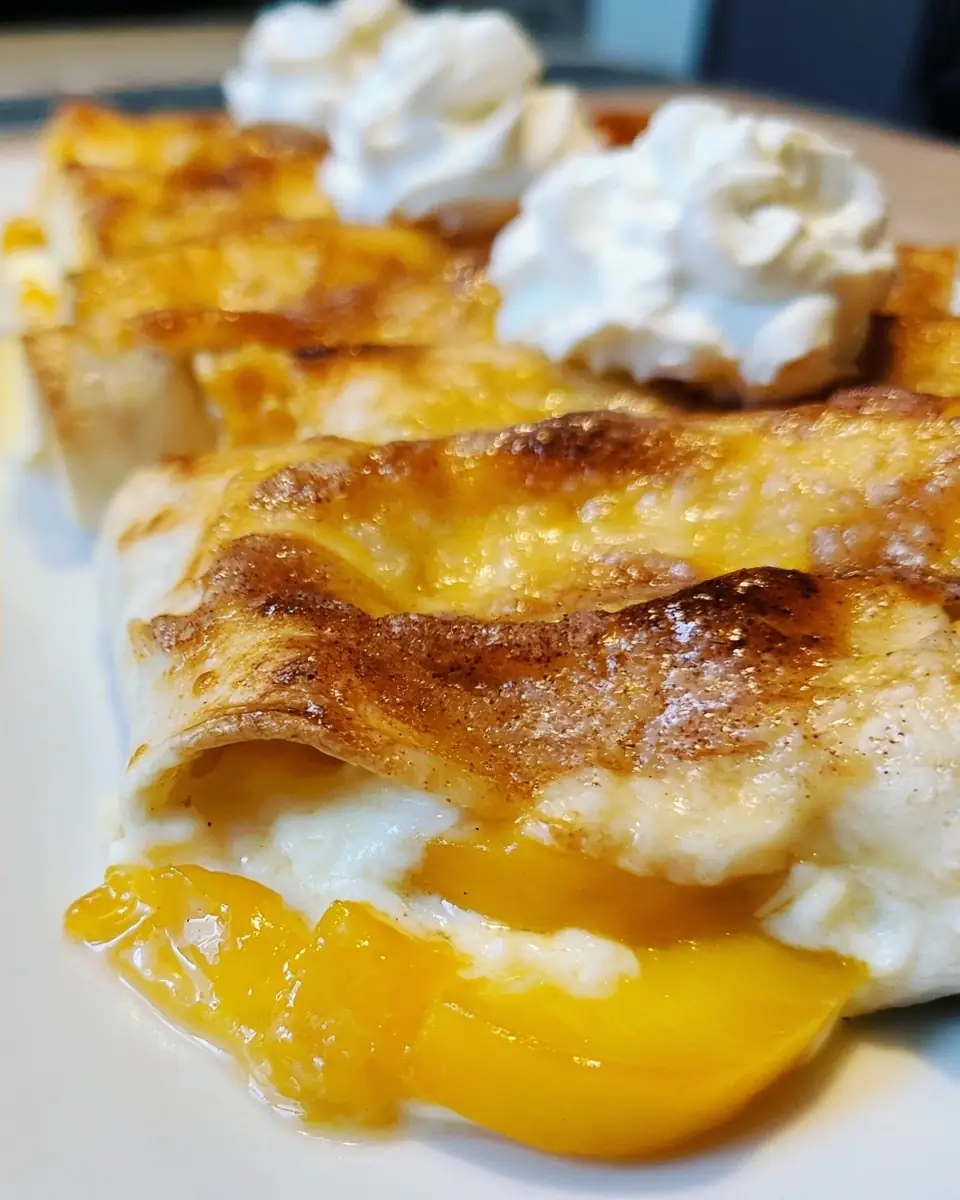 A delicious plate of Peach Pie Enchiladas Recipe
