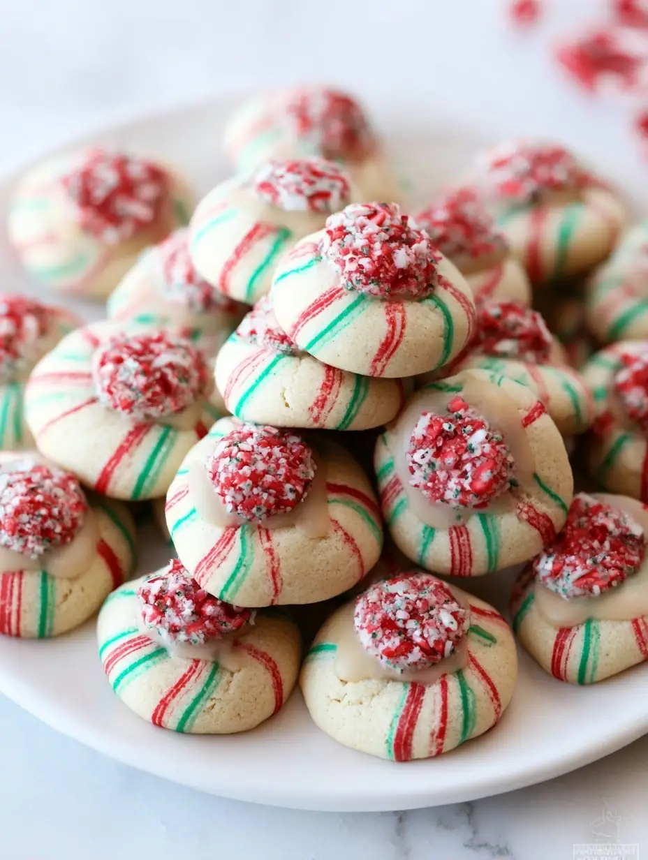 A delicious plate of Peppermint Kiss Cookies