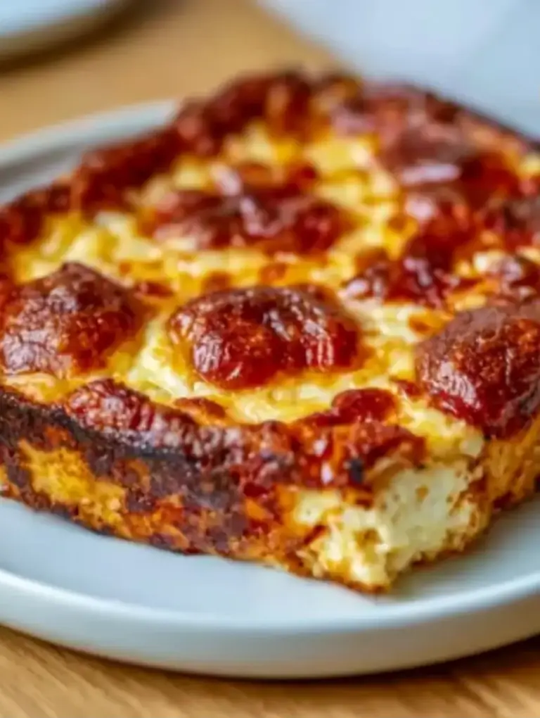 A delicious plate of Pizza Cottage Cheese Bake