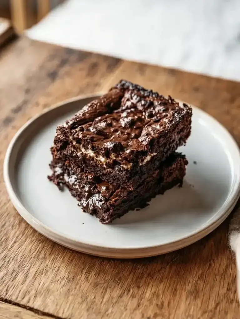 A delicious plate of Protein Cottage Cheese Flourless Brownies